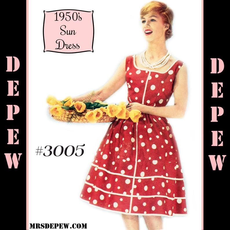 Vintage Sewing Pattern 1950's Ladies' French Sun Dress image 0