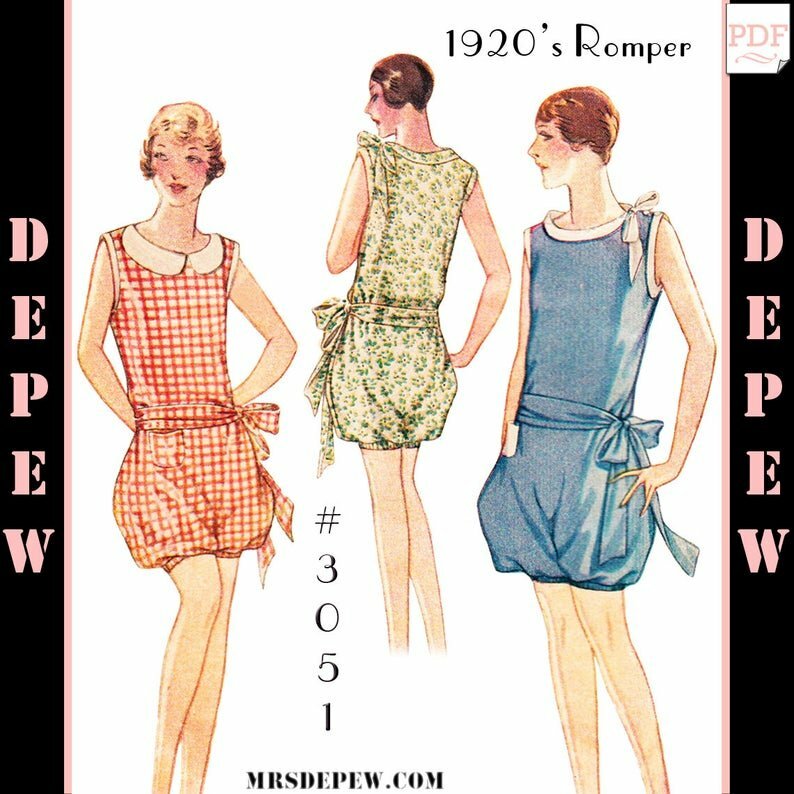 Vintage Sewing Pattern Ladies' 1920s Romper Playsuit 3051 image 0