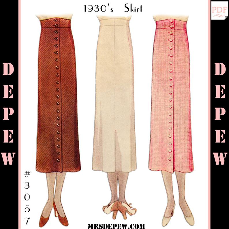 Vintage Sewing Pattern Ladies' 1930s Easy to Sew Skirt image 0
