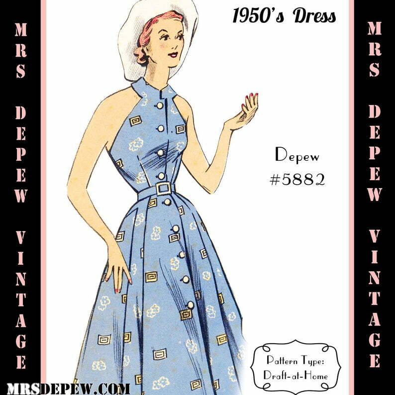 Vintage Sewing Pattern 1950's Halter Dress & Bolero in Any image 0