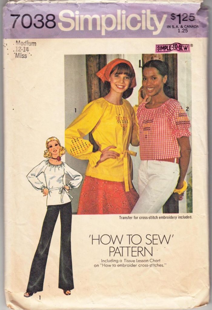 Vintage Sewing Pattern 1970s Misses Blouses Simplicity 7038 image 0