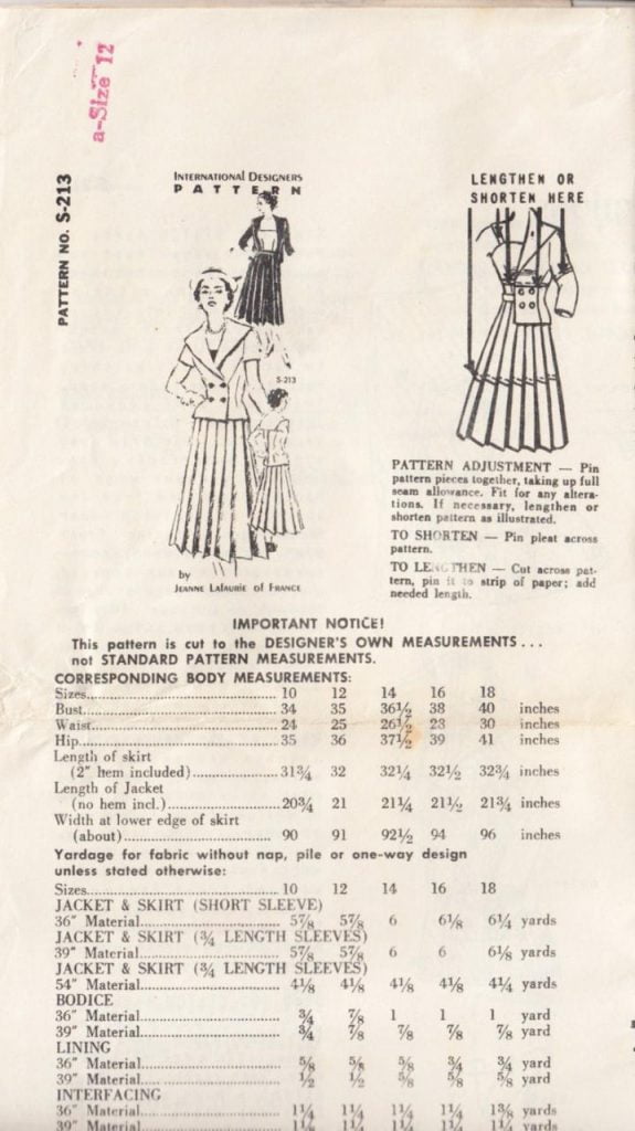 Vintage Sewing Pattern Ladies 1960's Dress Spadea S-213 image 0