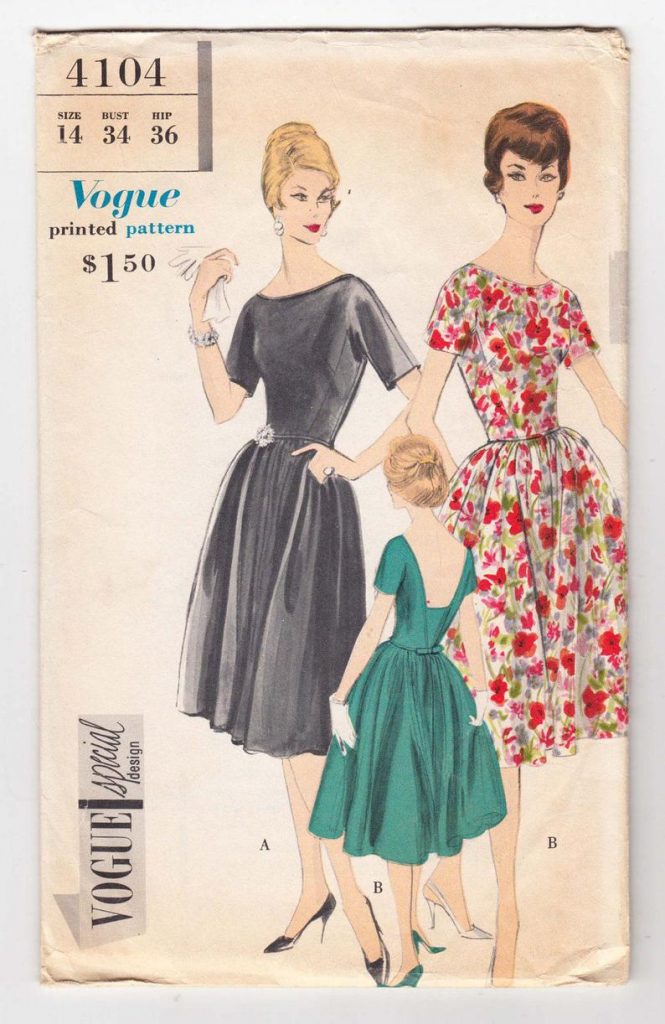 ORIGINAL Vintage Sewing Pattern 1960's Ladies Dress Vogue image 0