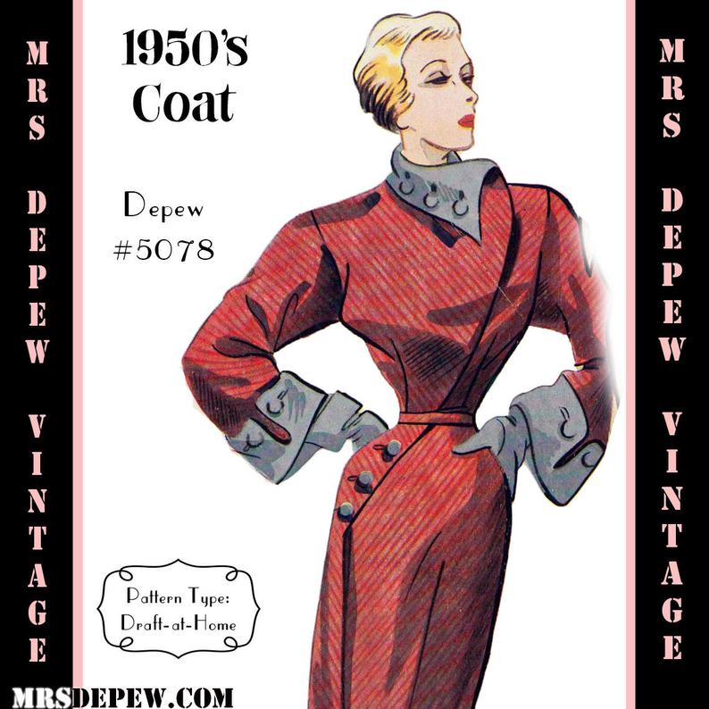 Vintage Sewing Pattern 1950's Coat Dress in Any Size  image 0