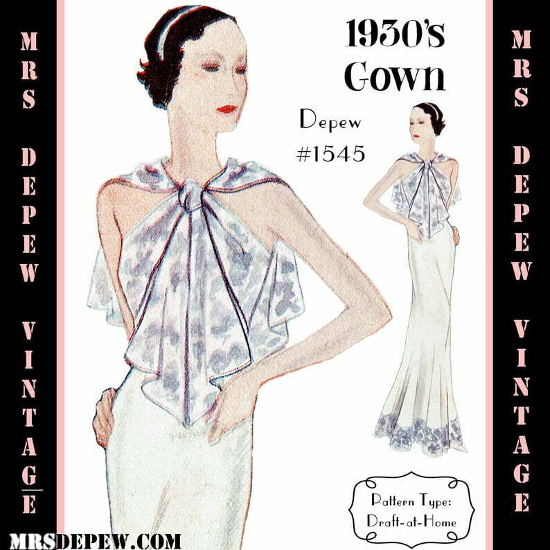 Vintage Sewing Pattern 1930s Evening or Wedding Gown in Any image 0
