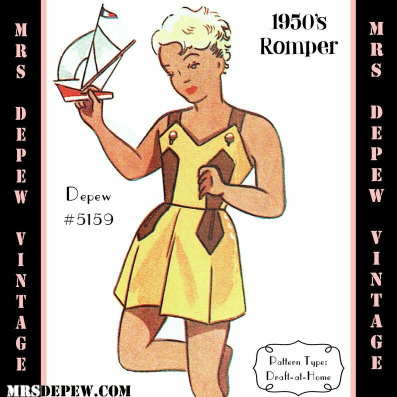 Vintage Sewing Pattern 1950's Children's Play Suit image 0