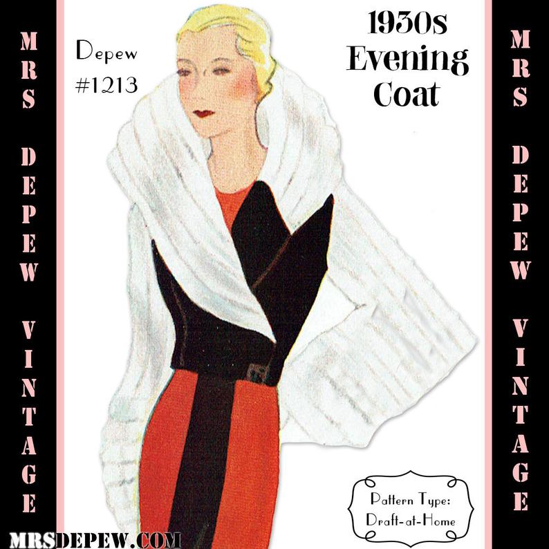 Vintage Sewing Pattern 1930s Evening Coat in Any Size PLUS image 0