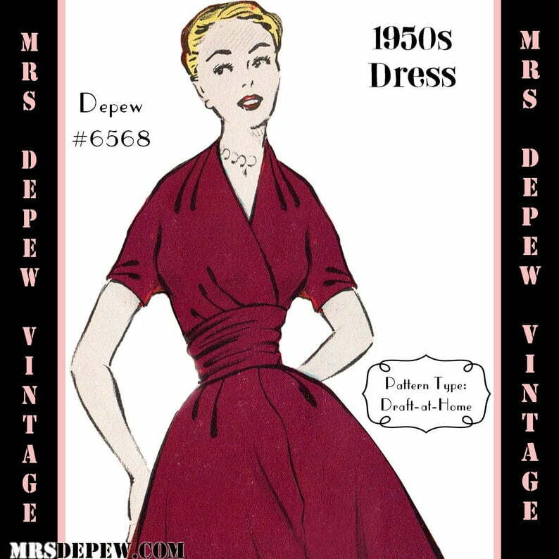 Vintage Sewing Pattern 1950s Ladies' Day Dress in Any Size image 0