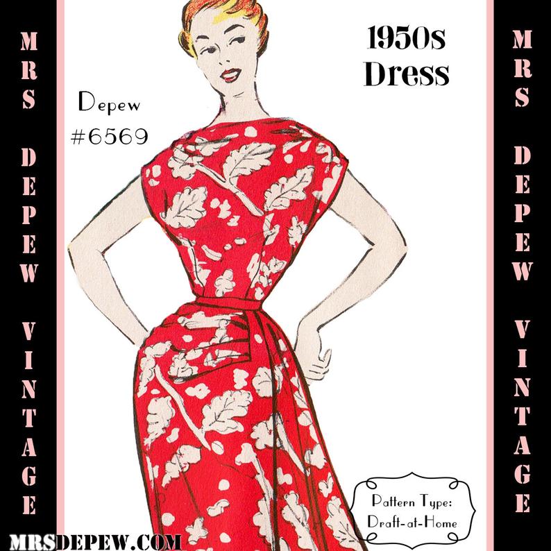 Vintage Sewing Pattern 1950s Dress in Any Size  PLUS Size image 0