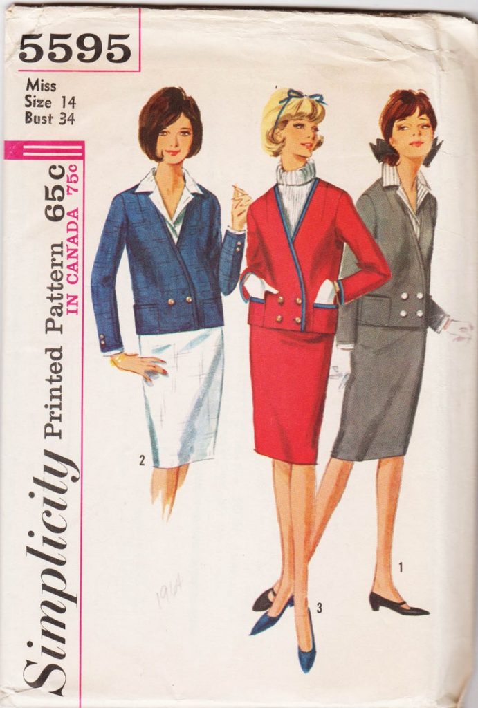 1960s Vintage Sewing Pattern Ladies' Suit Jacket & Skirt image 0
