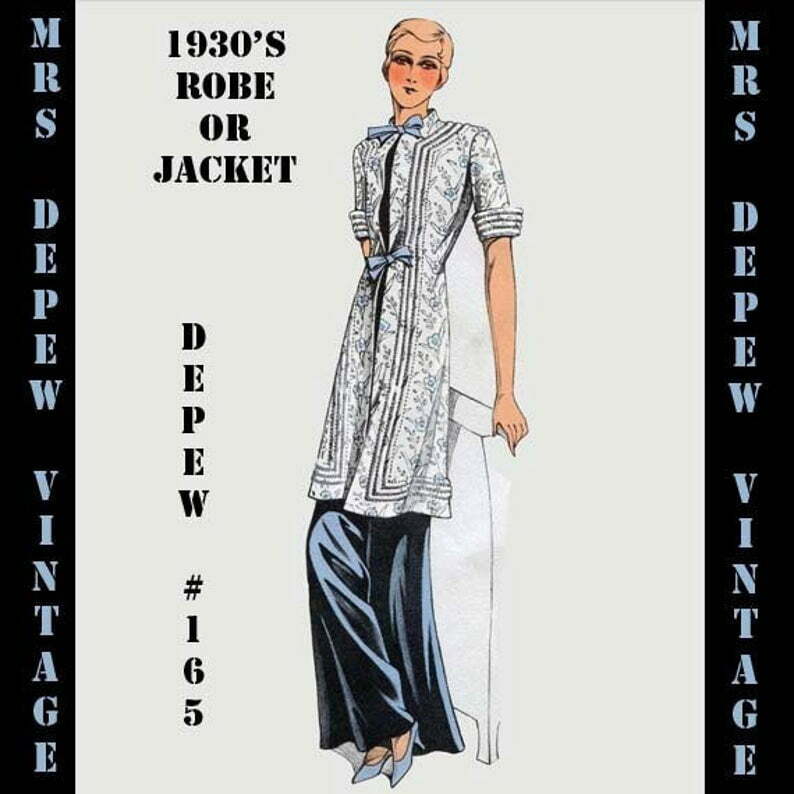 Vintage Sewing Pattern 1930's French Robe or Dressing image 0