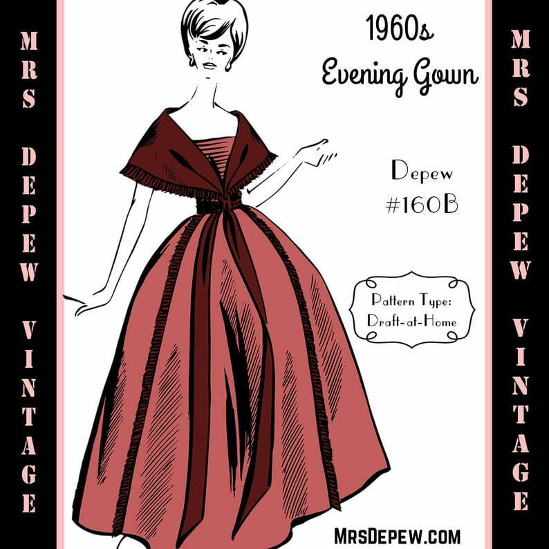 Vintage Sewing Pattern 1960s Evening Gown or Cocktail Dress in image 0