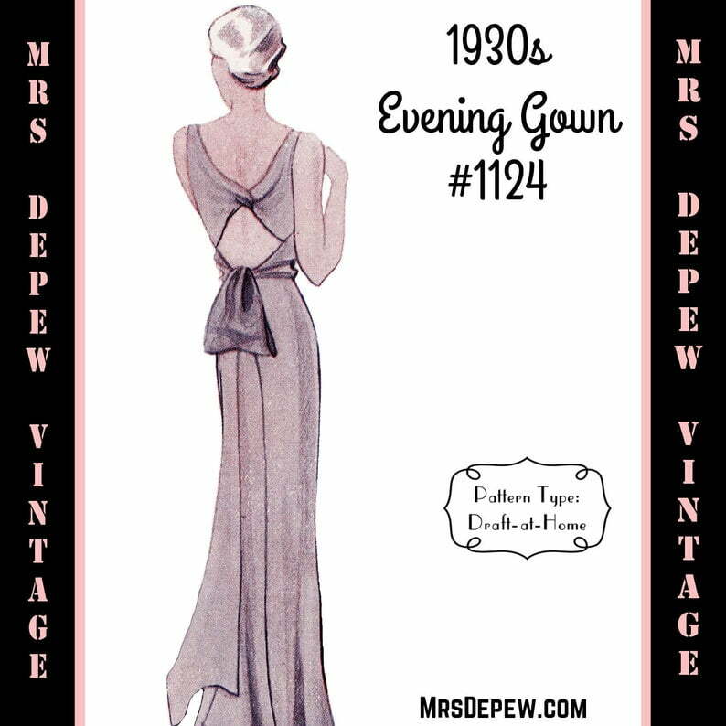 Vintage Sewing Pattern 1930s Evening or Wedding Gown in Any image 0