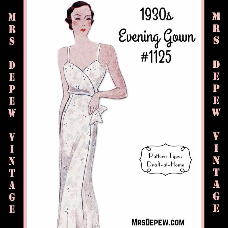 Vintage Sewing Pattern 1930s Evening or Wedding Gown in Any image 0