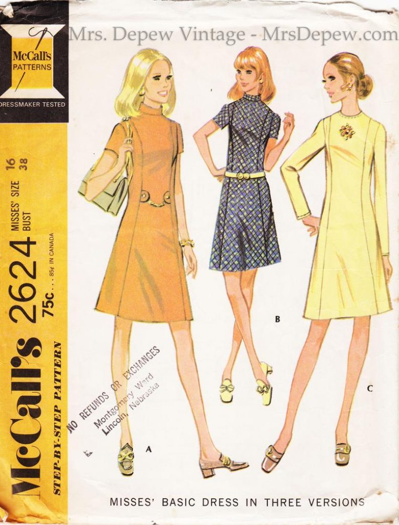 Vintage Sewing Pattern 1970s Basic Princess Seam Dress image 0