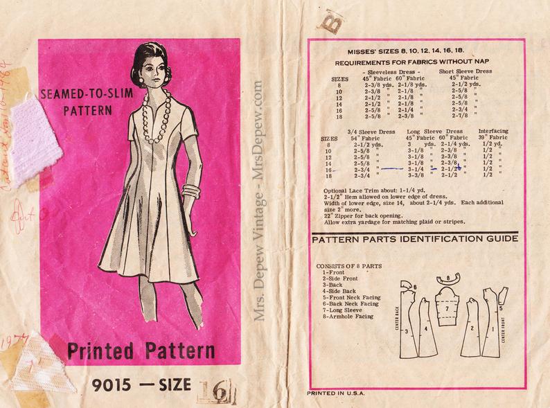 Vintage Sewing Pattern 1970s Mail Order Dress Pattern Marian image 0