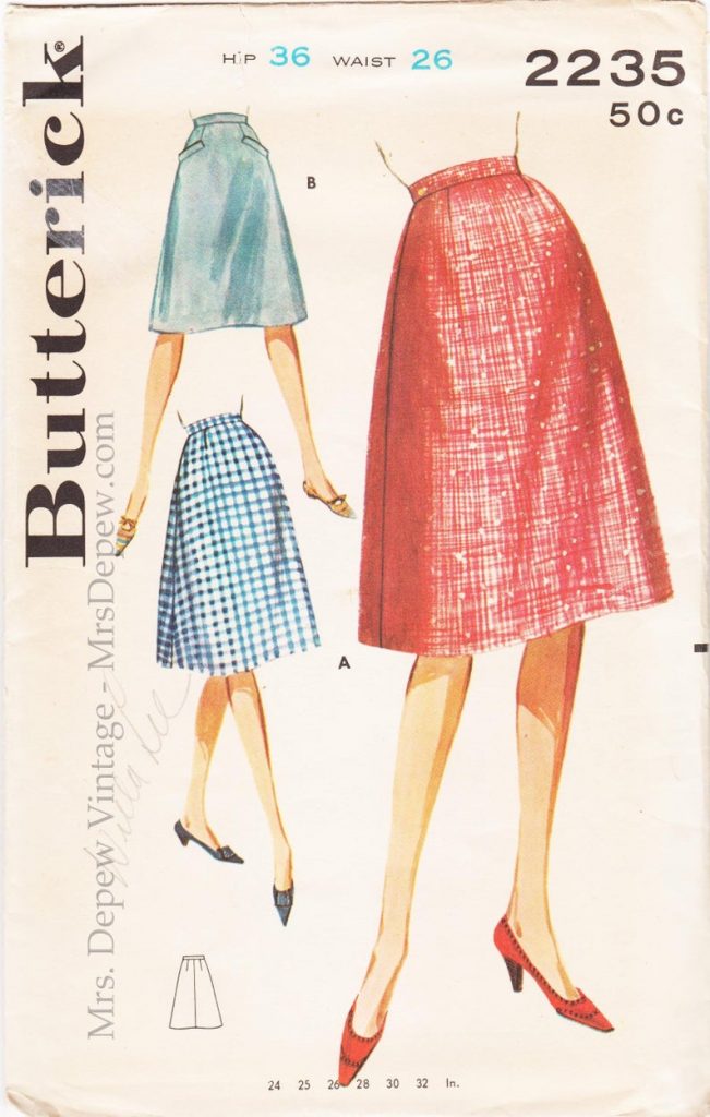 Vintage Sewing Pattern Ladies' Flared Skirts Butterick image 0