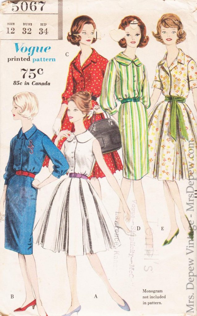 ORIGINAL Vintage Sewing Pattern 1960s Ladies' Dress Vogue image 0