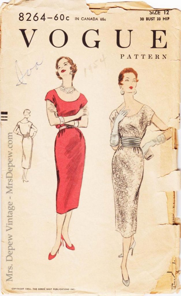 ORIGINAL Vintage Sewing Pattern 1950s Ladies' Dress Vogue image 0
