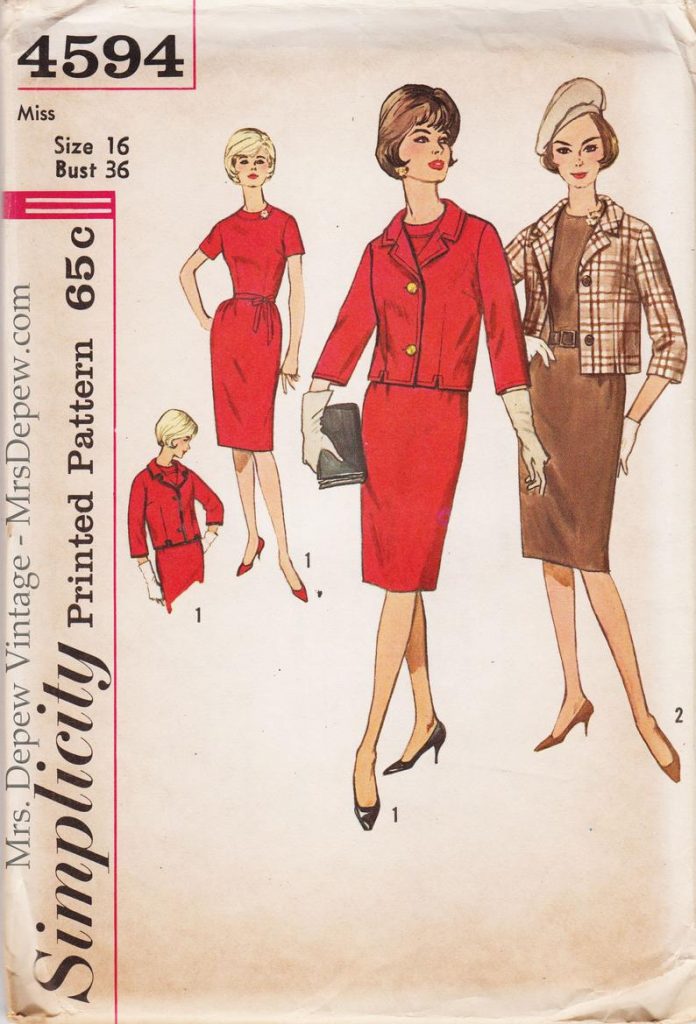 1960s Vintage Sewing Pattern Dress and Jacket Simplicity 4594 image 0