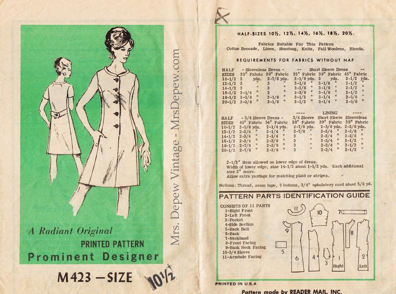 1970s Vintage Sewing Pattern Ladies' Dress Prominent image 0