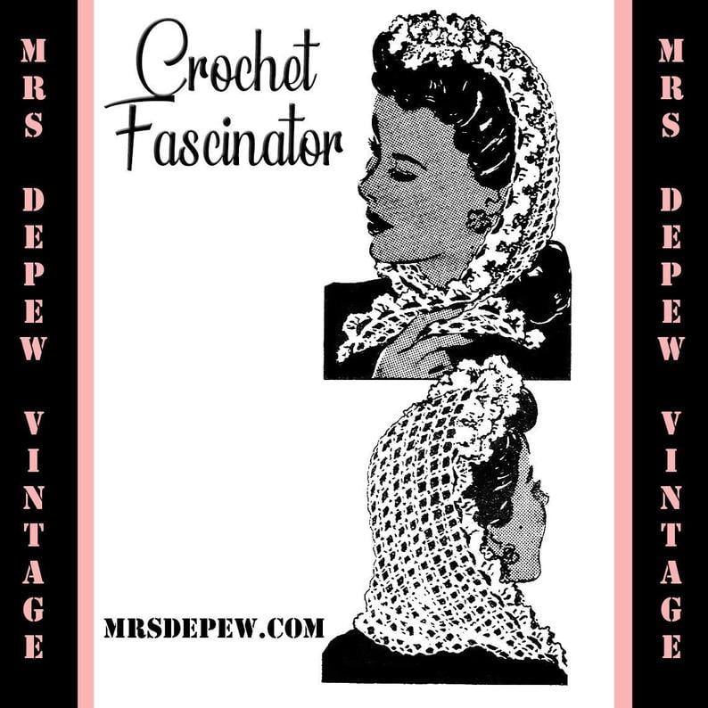 Vintage Crochet Pattern 1940s Ladies' Fascinator Hat image 0