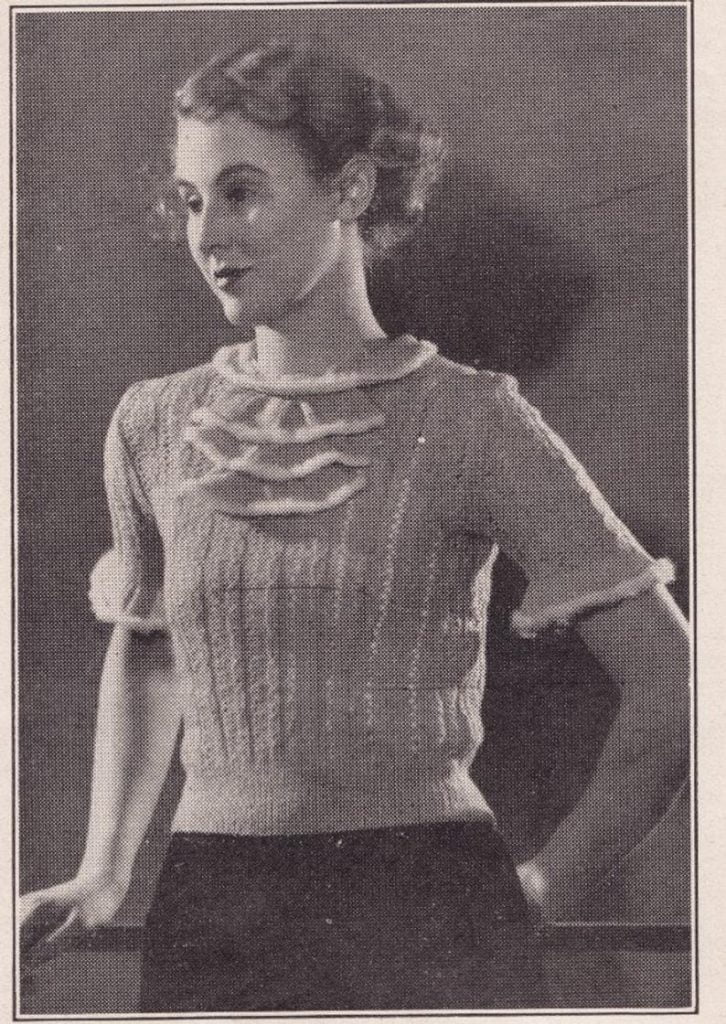 Vintage Lacy Jumper Knitting Pattern PDF From 1936 34 Bust image 0
