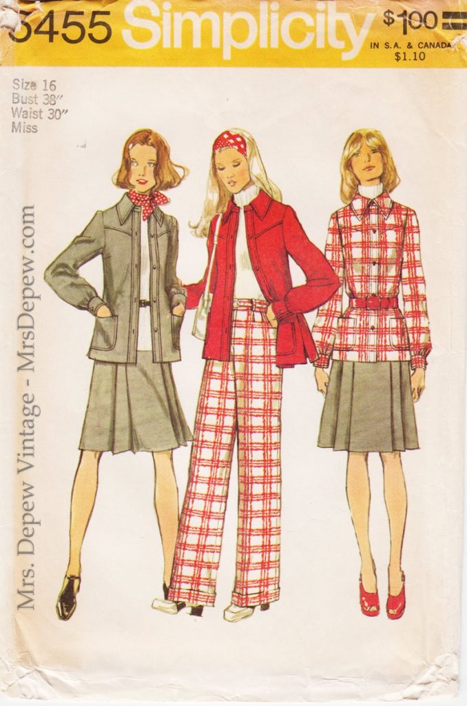 Vintage Sewing Pattern 1970s Unlined Shirt-Jacket Skirt and image 0