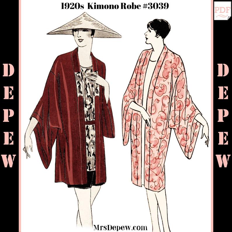 Vintage Sewing Pattern Instructions 1920s Flapper Easy Kimono image 0