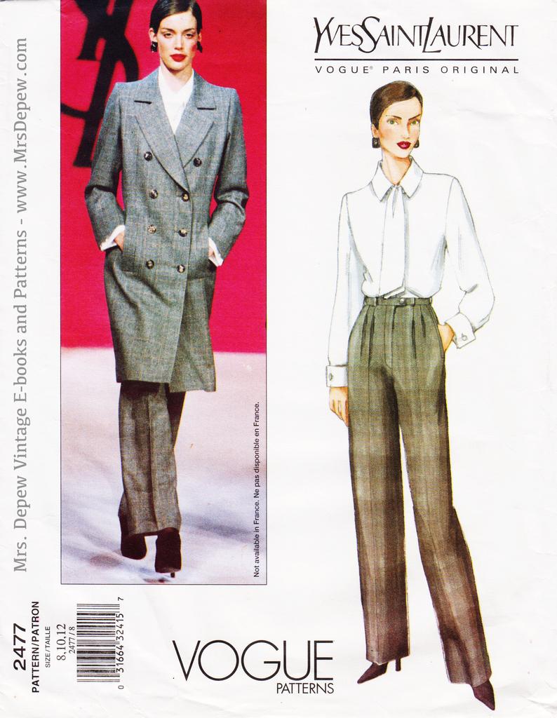 Vintage Sewing Pattern Ladies' Jacket & Pants Vogue 2477 image 0