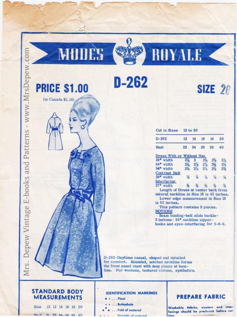 Vintage Sewing Pattern 1950s Modes Royale D-262 Dress 40 image 0