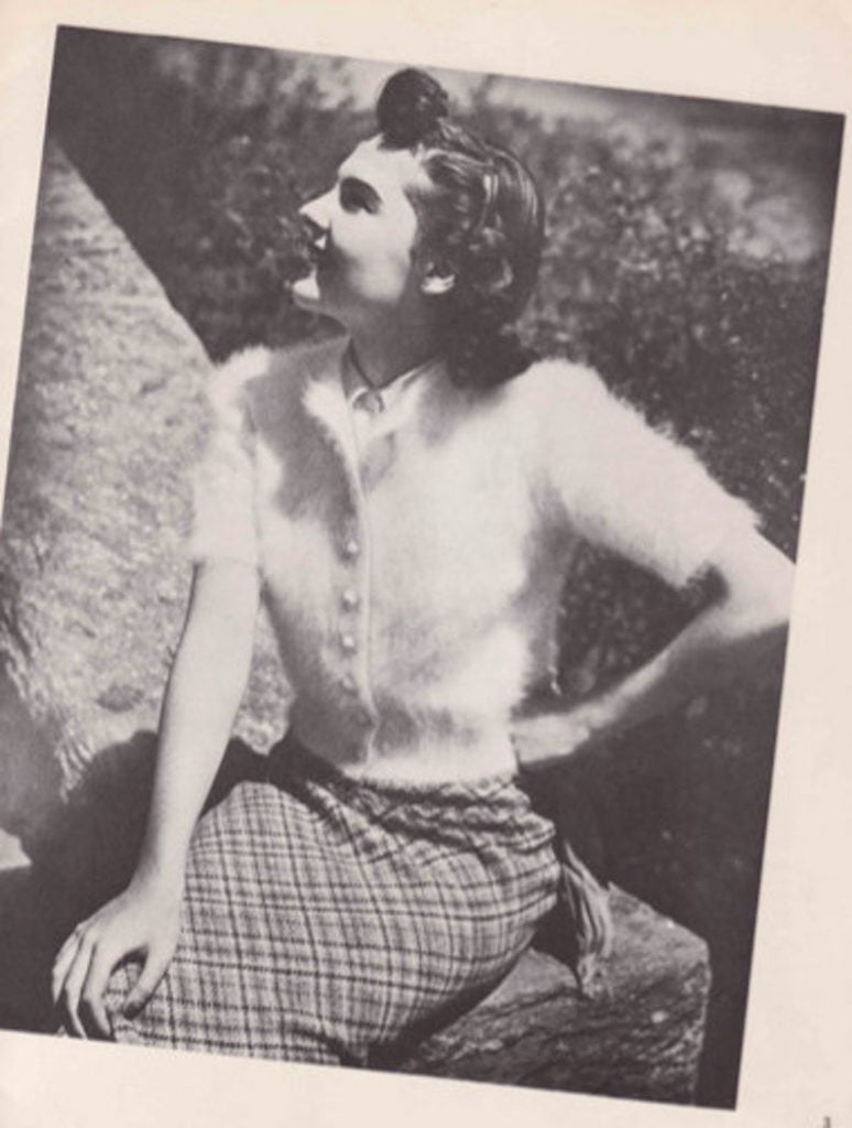 Vintage Knitting Pattern Booklet 1950's Angora Hand Knit image 0