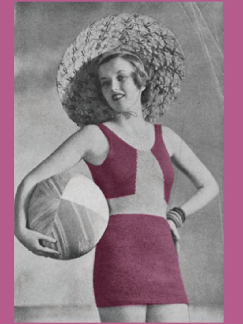 Vintage Knitting Pattern 1930 Bathing Suit Pictures Photos Patterns