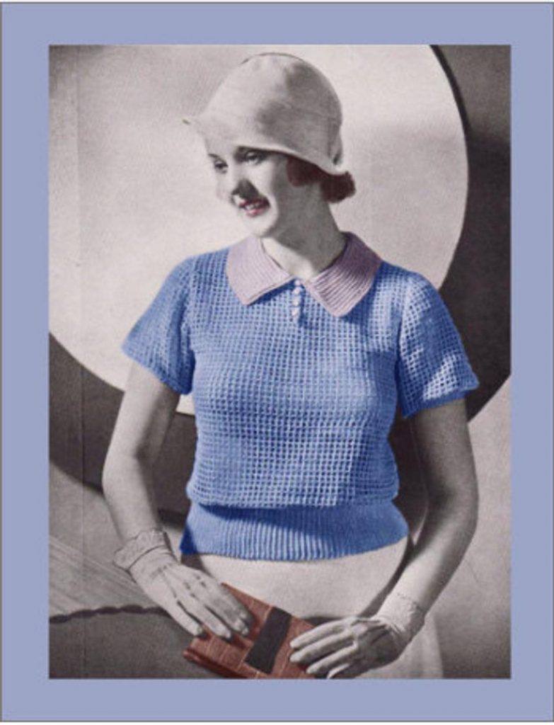 Vintage Crochet Pattern Ladies Filet Blouse PDF Digital Copy image 0