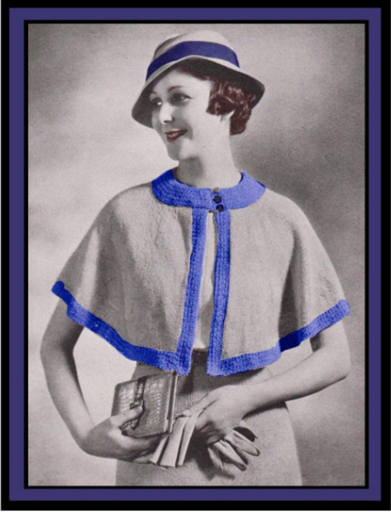 Vintage Knitting Pattern 1930s Cape PDF Digital Copy Size 16 image 0