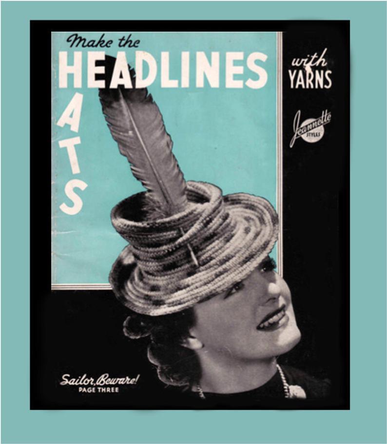 Vintage Crochet Pattern Booklet for 23 High Fashion Hats and image 0