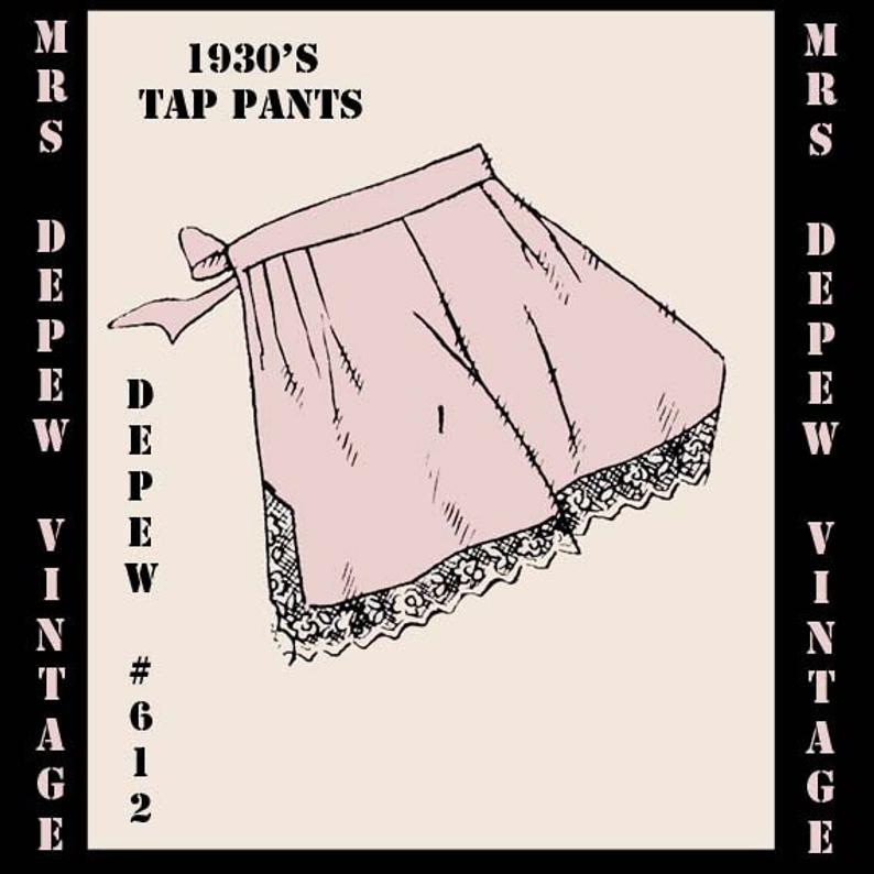 Vintage Sewing Pattern 1930's French Tap Pants in Any image 0