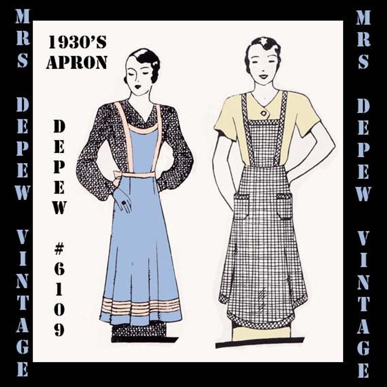 Vintage Sewing Pattern 1930's Ladies' House Apron in image 0