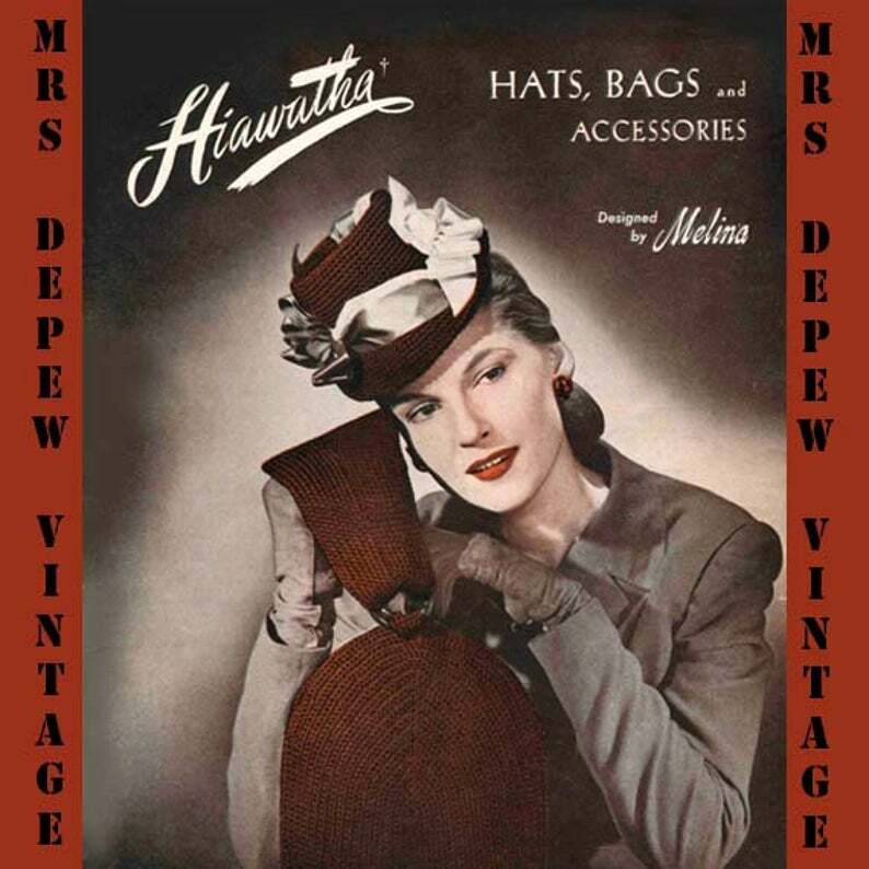 Vintage Crochet Booklet with Patterns for Hats Bags and image 0