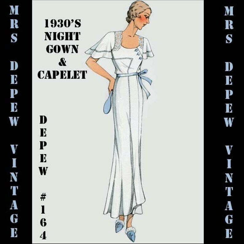 Vintage Sewing Pattern 1930's French Night Gown or  Slip image 0