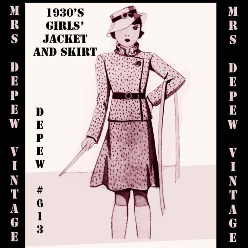 Vintage Sewing Pattern 1930's French Girls' Jacket and image 0