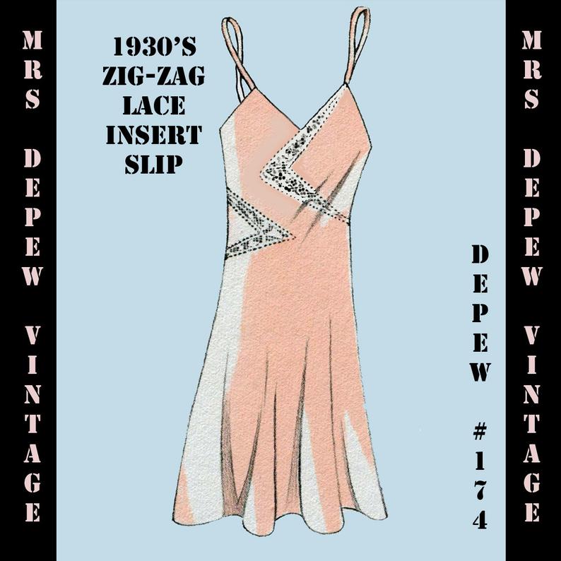 Vintage Sewing Pattern 1930's French Slip with Zig Zag image 0
