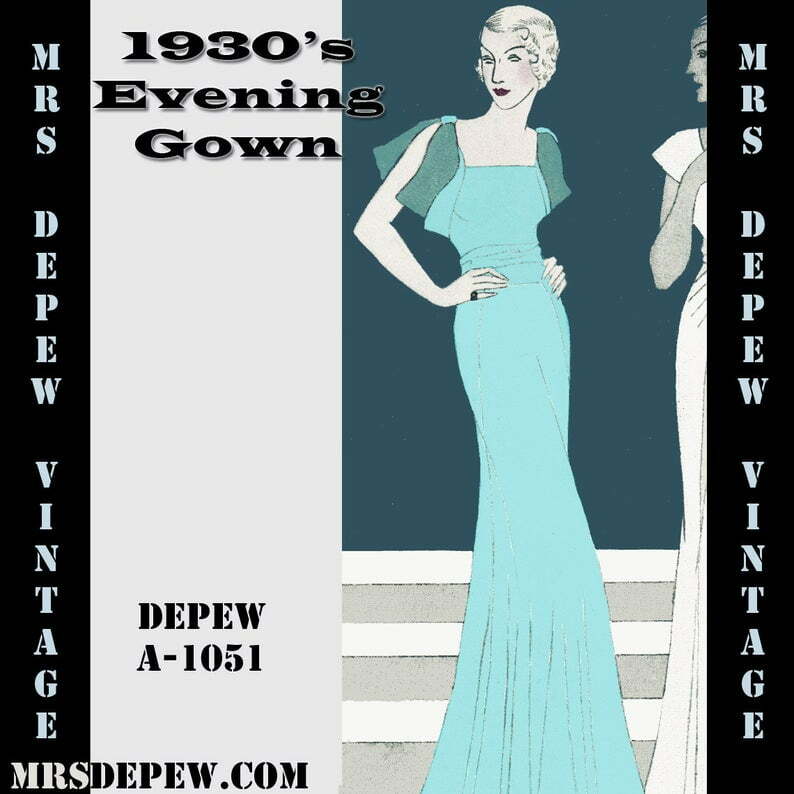 Vintage Sewing Pattern 1930's Evening or Wedding Gown with image 0