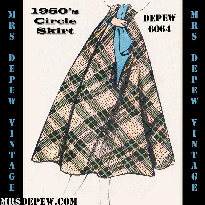 Vintage Sewing Pattern 1950s Skirt in Any Size  PLUS Size image 0