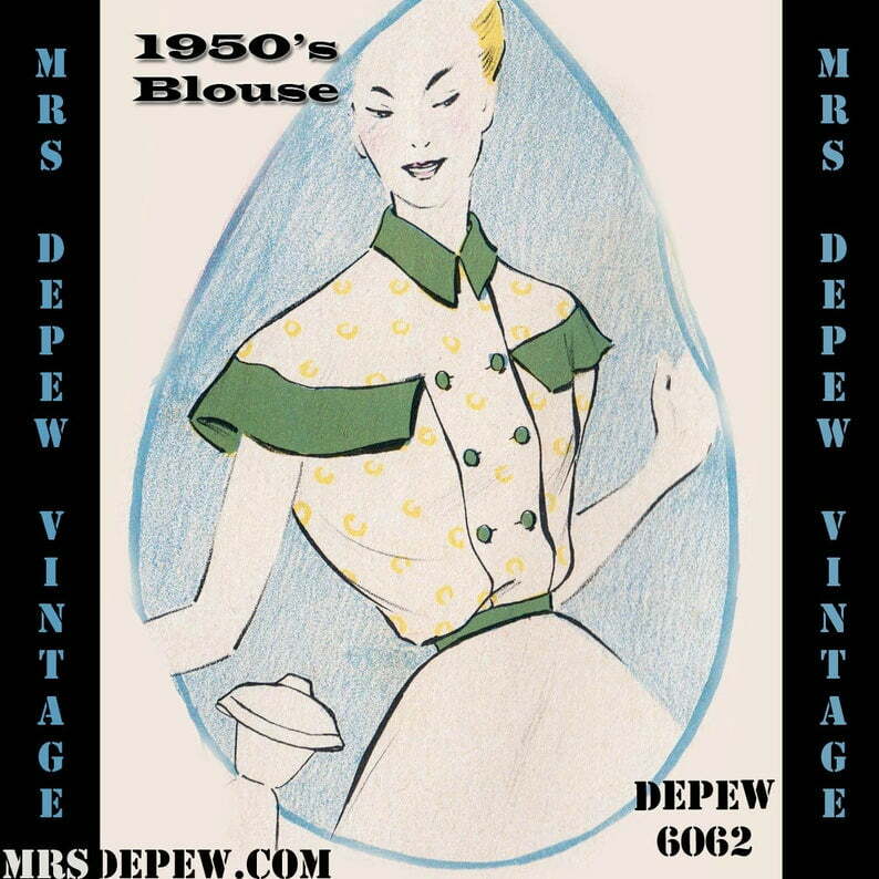 Vintage Sewing Pattern 1950's Sleeveless Blouse in Any image 0