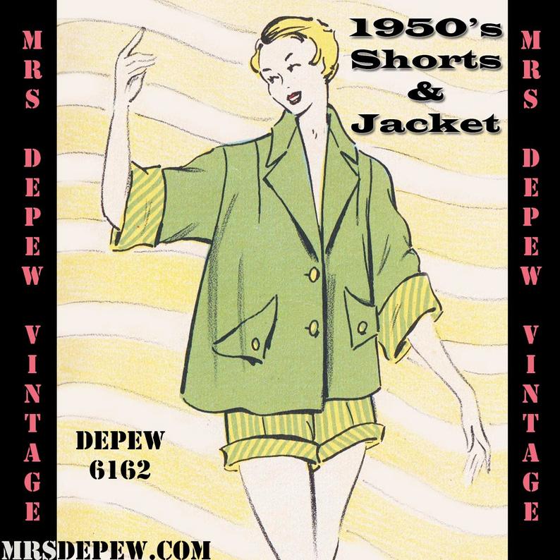 Vintage Sewing Pattern 1950's Beach Coat and Shorts in Any image 0