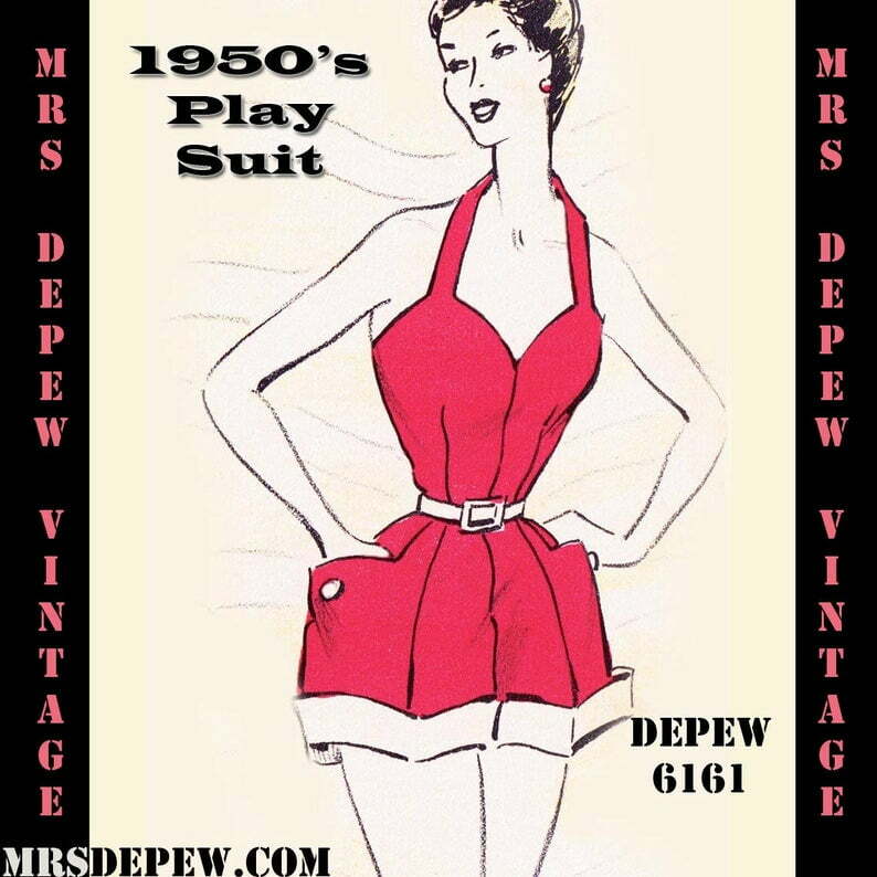 Vintage Sewing Pattern 1950's Play Suit in Any Size  PLUS image 0