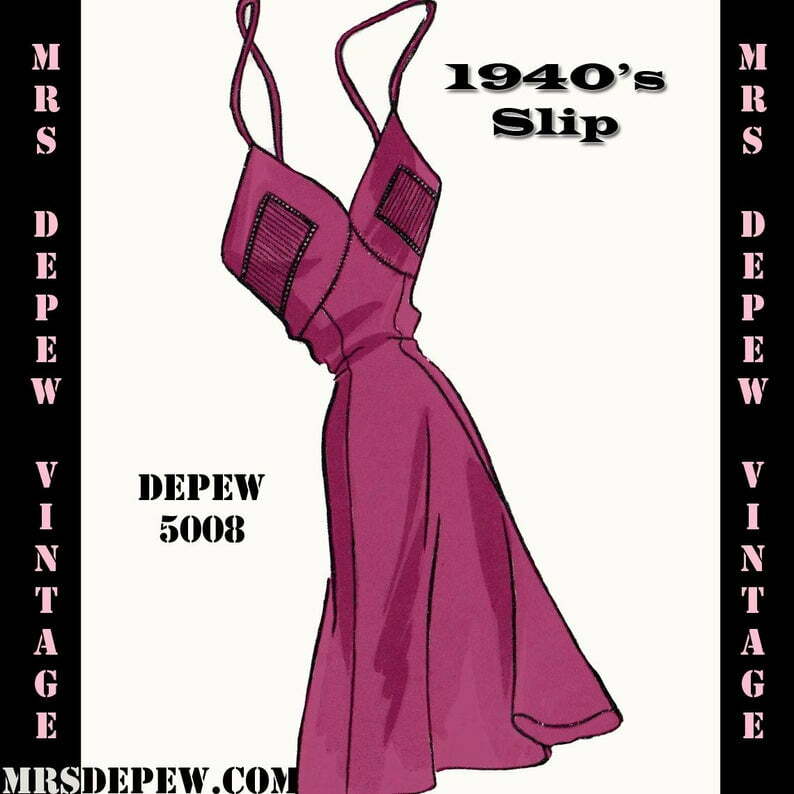 Vintage Sewing Pattern 1940's Slip in Any Size PLUS Size image 0