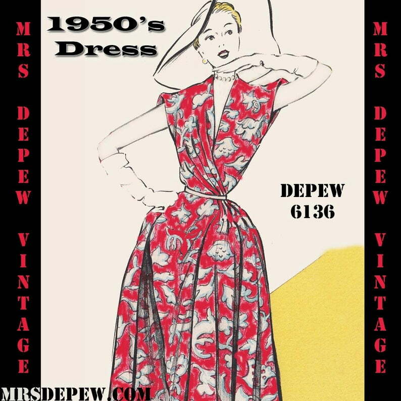 Vintage Sewing Pattern 1950's Dress in Any Size  PLUS image 0