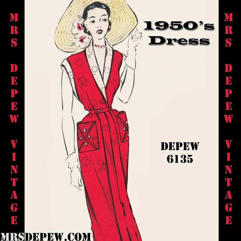 Vintage Sewing Pattern 1950's Dress in Any Size  PLUS image 0